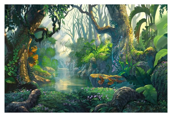 Slika - Ilustracija tropske šume (90x60 cm)