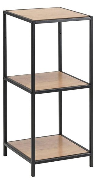 Crna/u prirodnoj boji biblioteka u dekoru hrasta 37x83 cm Seaford – Actona