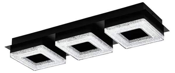 PLAFONJERA 3x LED 3X4W, 3X400lm, CRNA/ČELIK/KRISTAL FRADELO 1 99325