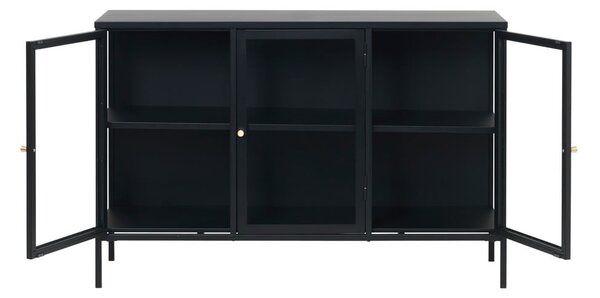 Crna metalna vitrina 132x85 cm Carmel – Unique Furniture