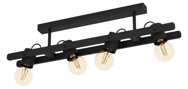 STROPNA LAMPA 4xE27 CRNO DRVO PLIMSOLL 43847