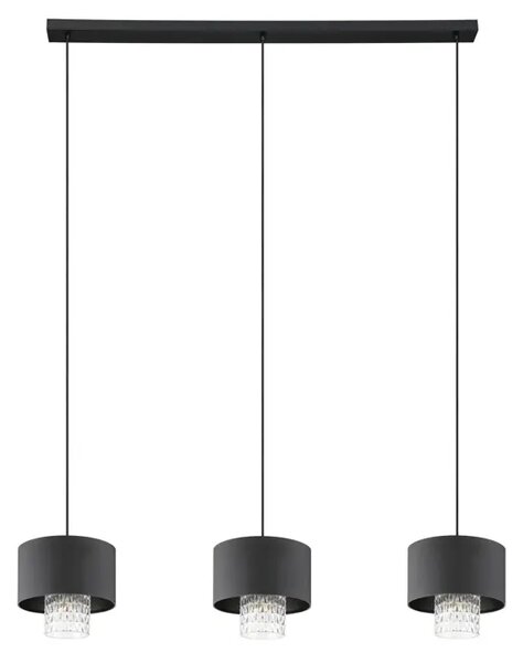 VISILICA 3xE27 D-1240, CRNA/STAKLO SAPUARA 39978