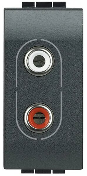 AUDIO UTIČNICA RCA×2 LIVING LIGHT ANTRACIT L4281