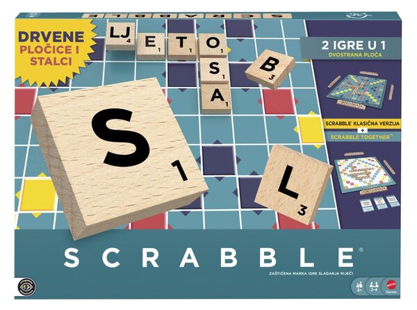MATTEL Scrabble 2u1 drvene pločice CRO 1015008733