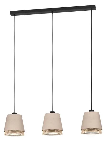 VISEĆA LAMPA 3xE27 D-890, CRNA/BEŽ TABLEY 43976