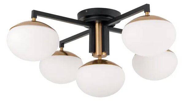 JOSEPHINE PLAFONJERA 5×E27/LED/230V O73,5 cm CRNA DLU1841/4+1