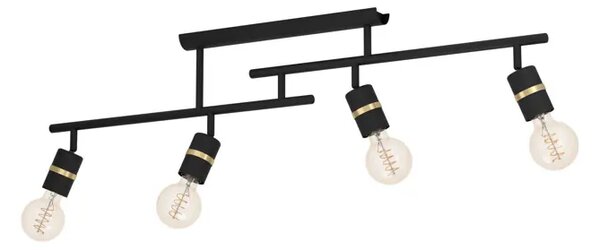 STROPNA LAMPA 4xE27 REFLEKTOR, CRNA/MESING LURONE 900176