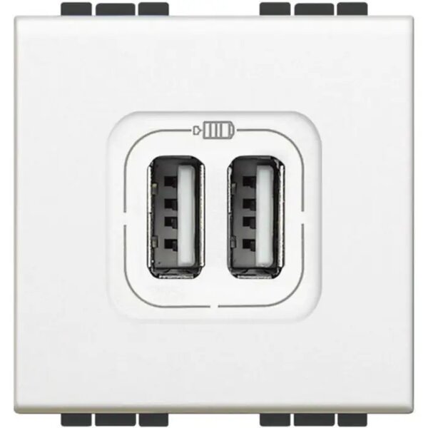 LIVING LIGHT USB UTIČNICA 1550/750mA 2M BIJELA N4285C2
