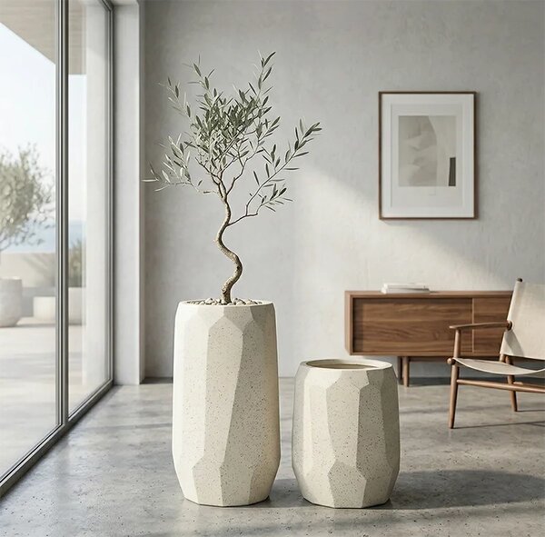 Ukrasna tegla za cvijeće Vireo Sand 48 x 36 cm - krem - 31 - 50 cm - Fiberglass - 31 do 50cm