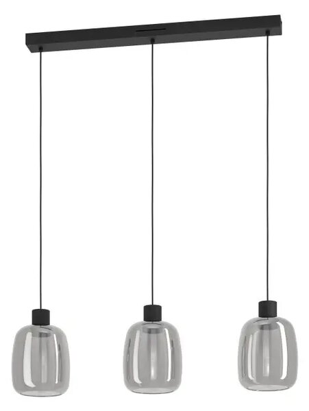 VISILICA 3xLED 3X3,7W, RGB, CRNA/SIVO STAKLO MOLOCHIO-Z 901121