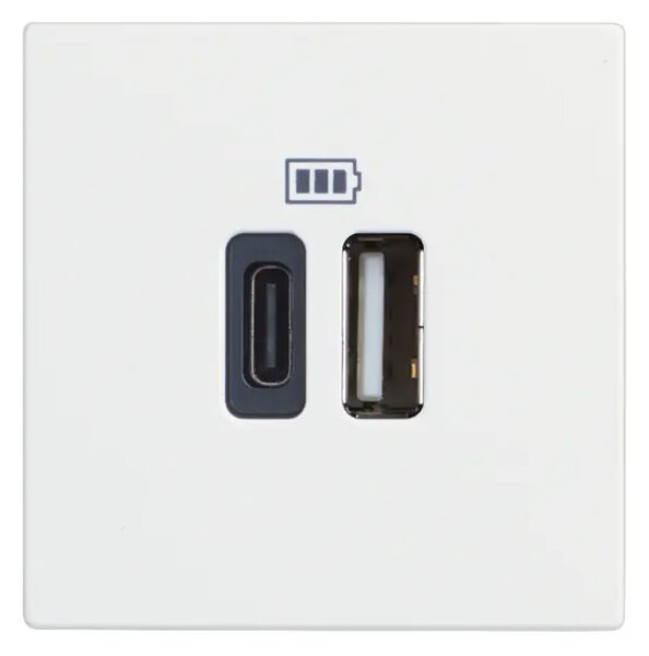 CLASSIA USB UTIČNICA TIP A + TIP C/230V AC/5V DC/3A 2M BIJELA RW4287C2