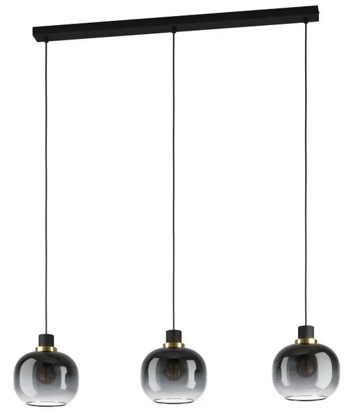 VISILICA 3xE27 PD-950, CRNA/MESING STAKLO CRNO/SIVO OILELLA 99617