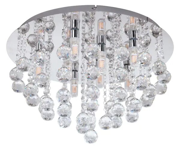 PLAFONJERA 8xLED G9, 8X3W, 8X360lm, IP44, KROM/KRISTALI ALMONTE 97699