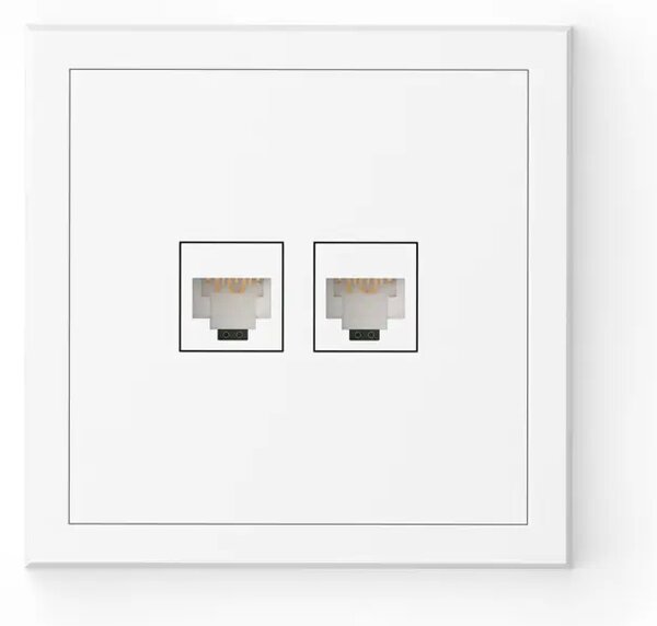 043-521 ADRIA - MREŽNA UTIČNICA DVOSTRUKA 2×RJ45/CAT6 BIJELA 3856024407809