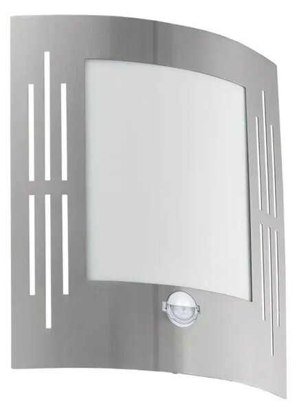 VANJSKA ZIDNA LAMPA 1xE27 SA SENZOROM, INOX CITY 88144