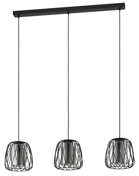 VISILICA 3xE27 D-890, CRNA/TAMNO STAKLO FLORESTA 99706