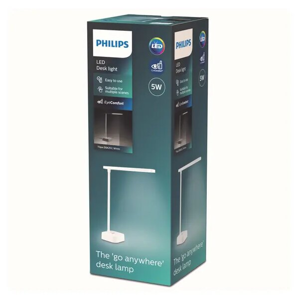TILPA PHILIPS LED stolna lampa DSK212 PT 5W 50K W USB 8719514443839