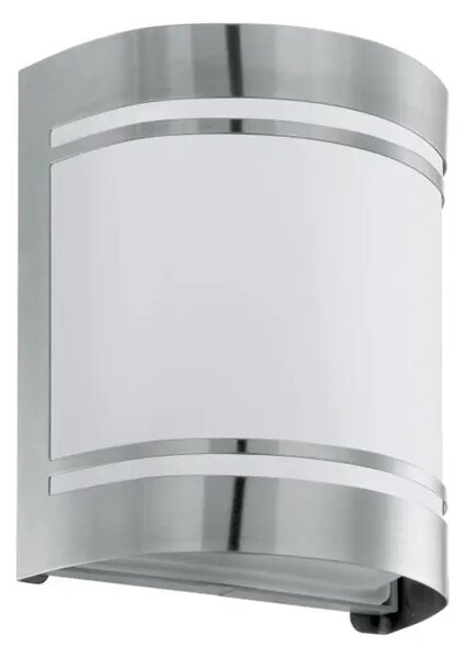 VANJSKA ZIDNA LAMPA 1xE27 INOX/OPAL STAKLO, BIJELO CERNO 30191