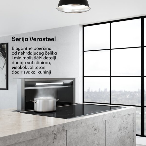 Klarstein Verosteel ugrađena napa, minimalistička, snažna, energija A++, 906,2 m³/h, 90 cm