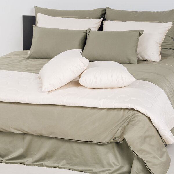 Posteljina Basic – Sivo zelena