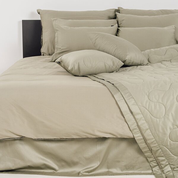 Posteljina Basic – Sivo zelena