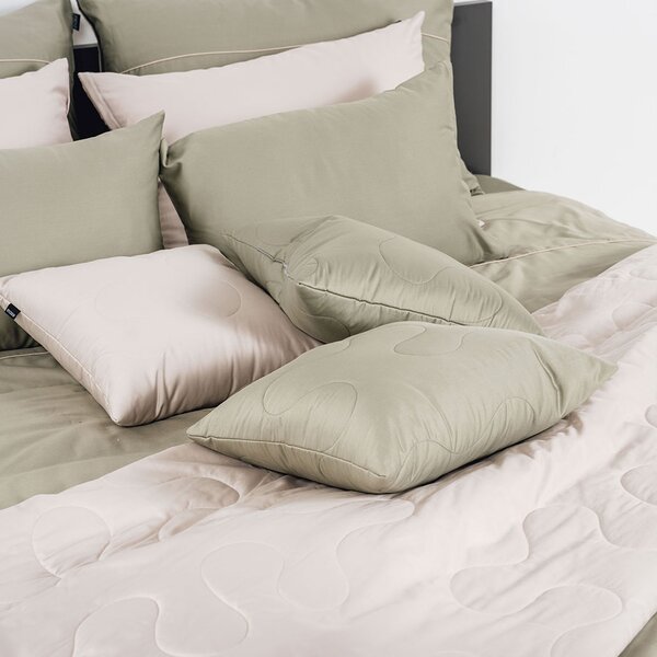 Posteljina Basic – Sivo zelena