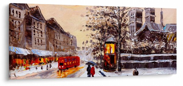 Slika -Slikani zimski grad (120x50 cm)