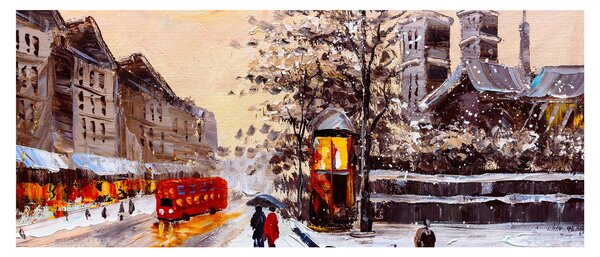 Slika -Slikani zimski grad (120x50 cm)