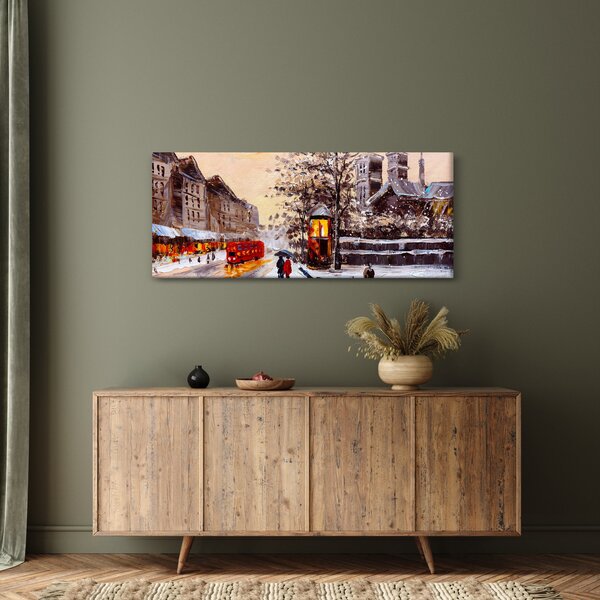 Slika -Slikani zimski grad (120x50 cm)