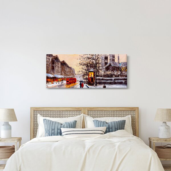 Slika -Slikani zimski grad (120x50 cm)