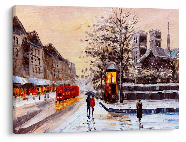 Slika -Slikani zimski grad (70x50 cm)
