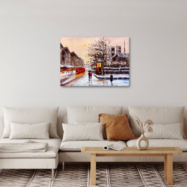 Slika -Slikani zimski grad (70x50 cm)