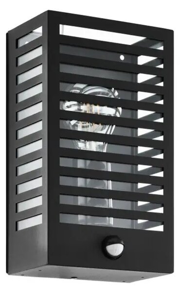 VANJSKA ZIDNA LAMPA 1xE27 SA SENZOROM, IP44, CRNA, ALAMONTE 3 900137