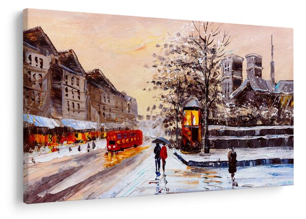 Slika -Slikani zimski grad (90x60 cm)