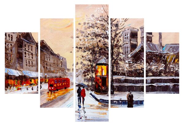 Slika -Slikani zimski grad (150x105 cm)