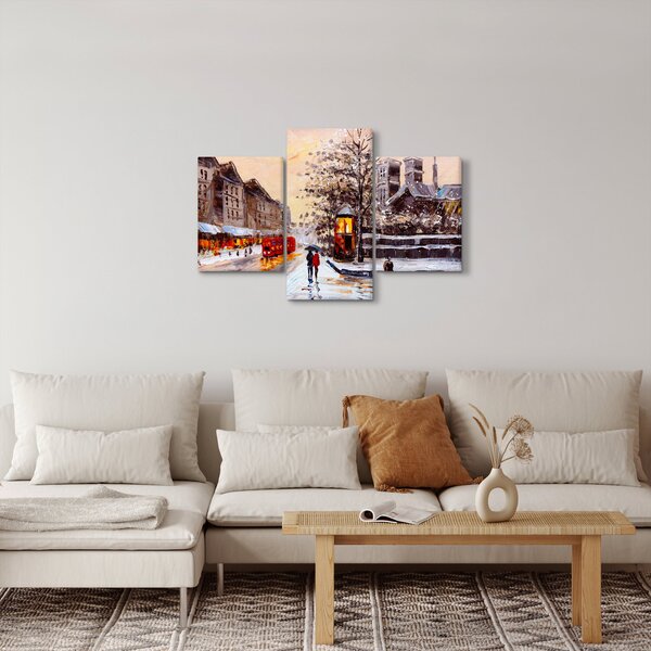 Slika -Slikani zimski grad (90x60 cm)