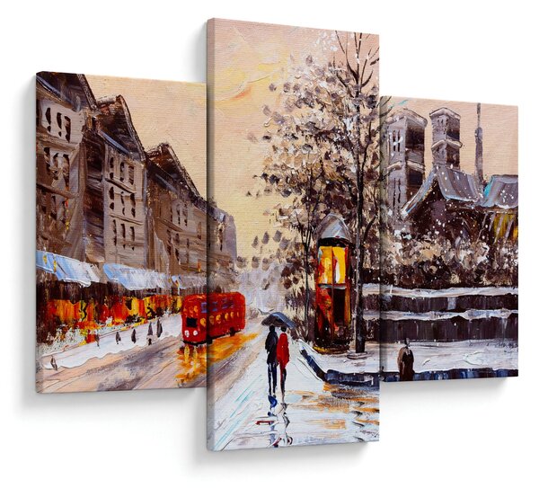 Slika -Slikani zimski grad (90x60 cm)