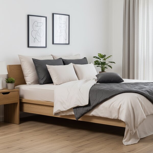 Posteljina Basic – Srebrno siva