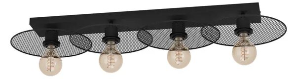 STROPNA LAMPA 4xE27 ČELIK/CRNA IKESTON 43729