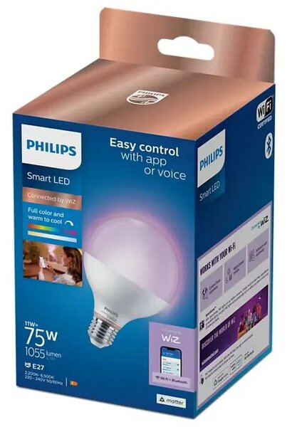 PHILIPS SMART ŽARULJA WFB 75W G95 E27 822-65 RGB 1PF/6 8720169170919