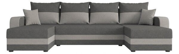 Razvlačna U kutna garnitura VALERIO 305x140 cm, tamno siva/svijetlo siva
