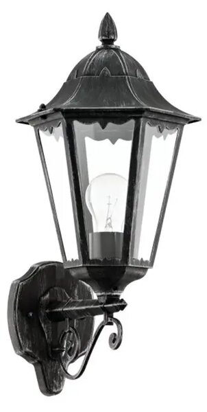 VANJSKA ZIDNA LAMPA 1xE27 CRNA/SREBRNA NAVEDO 93457