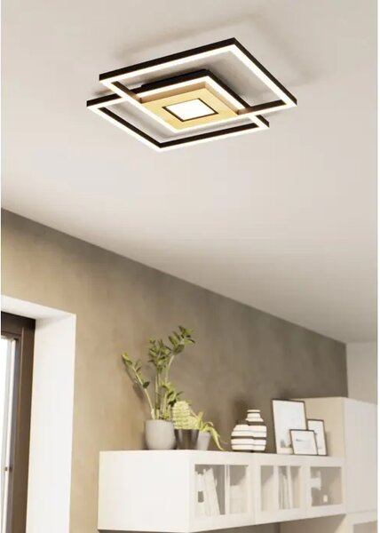 PLAFONJERA 3x LED 2X17W, 4,2W, SA DALJINSK. DRVO/CRNO/BIJELA MARINELLO 1 901742