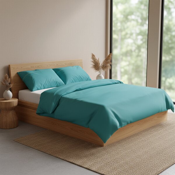 Posteljina Basic – Zeleno plava