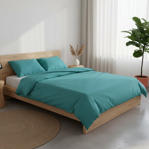Posteljina Basic – Zeleno plava