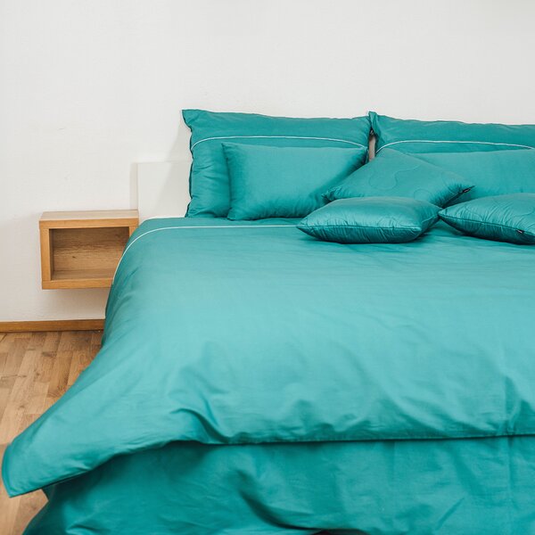 Posteljina Basic – Zeleno plava