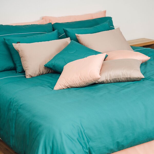 Posteljina Basic – Zeleno plava
