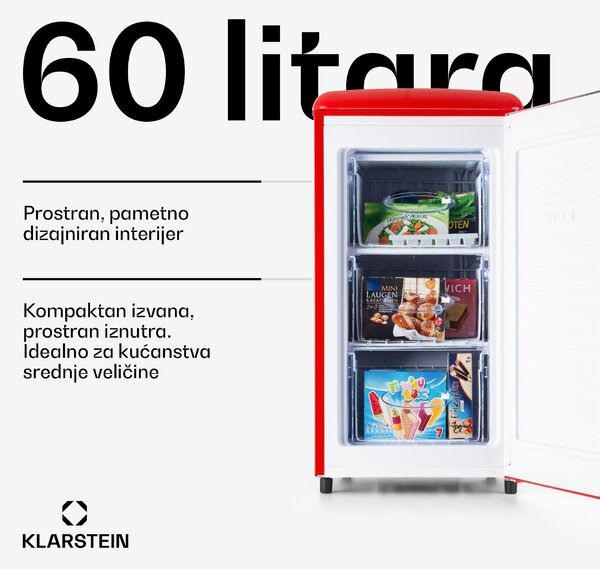 Klarstein Laika 60L, zamrzivač, 60 l, 3 ladice, temperatura: -18 do 0 °C