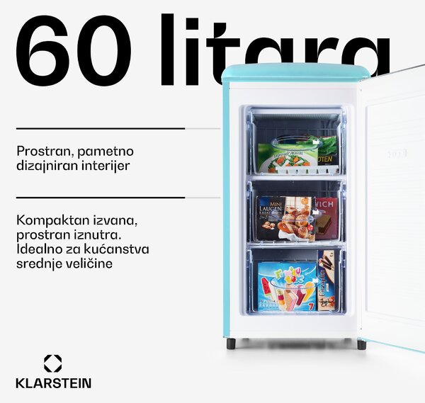 Klarstein Laika 60L, zamrzivač, 60 l, 3 ladice, temperatura: -18 do 0 °C