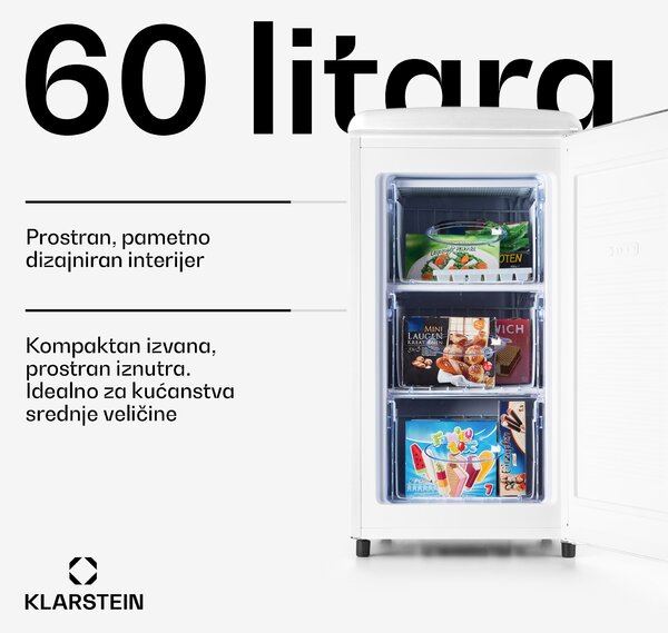 Klarstein Laika 60L, zamrzivač, 60 l, 3 ladice, temperatura: -18 do 0 °C
